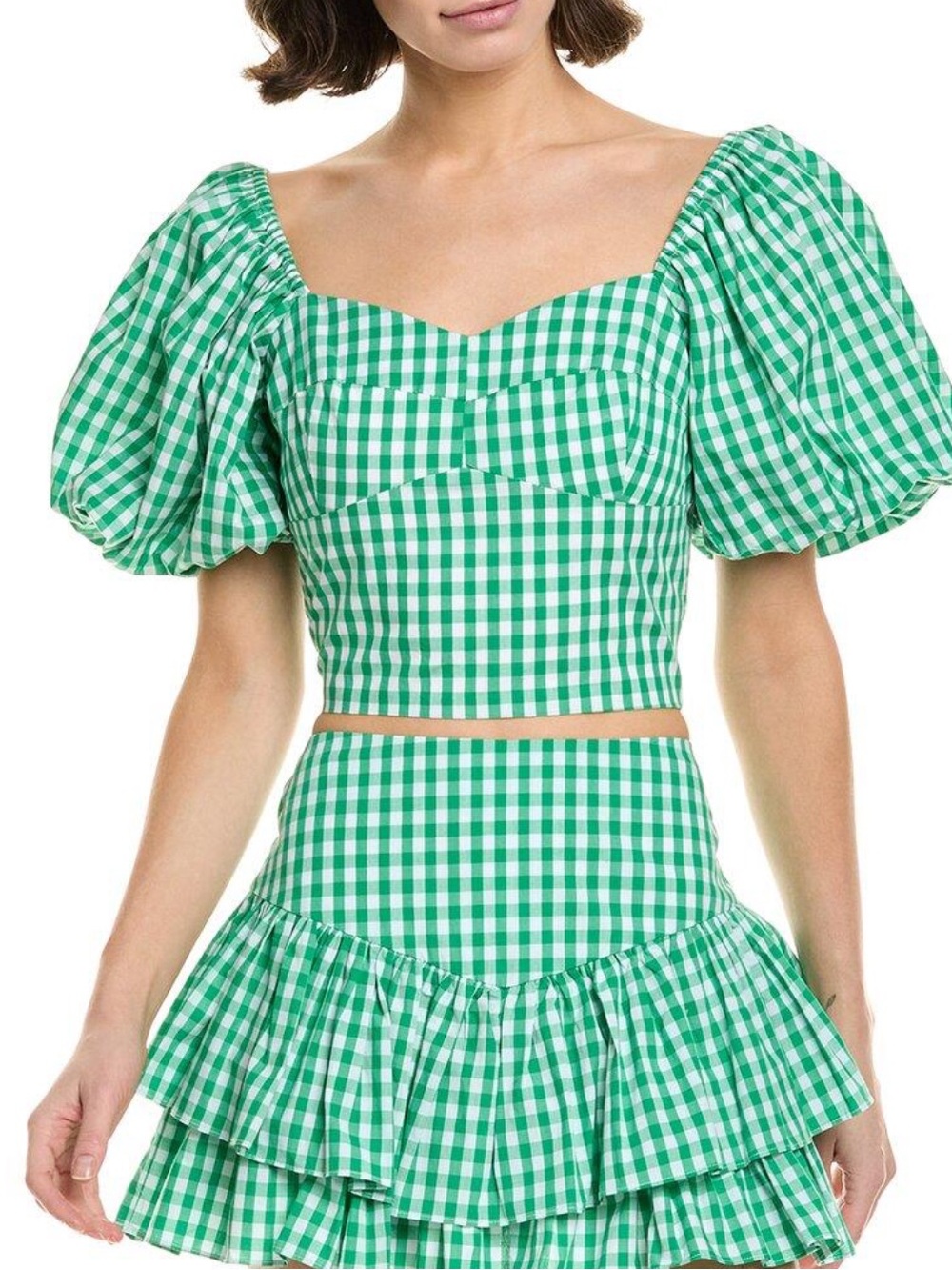 Cake for Dinner Green Gingham Layered Skirt